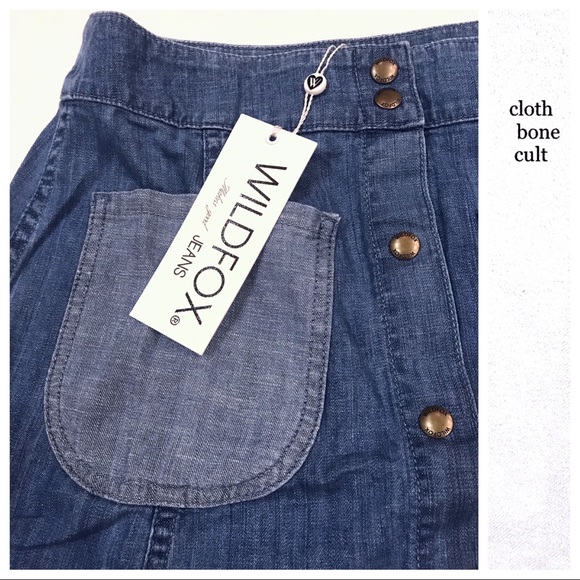 ✨NWT✨ WILDFOX💋🦊 “Frankie” Denim Mini SKIRT - Picture 5 of 7
